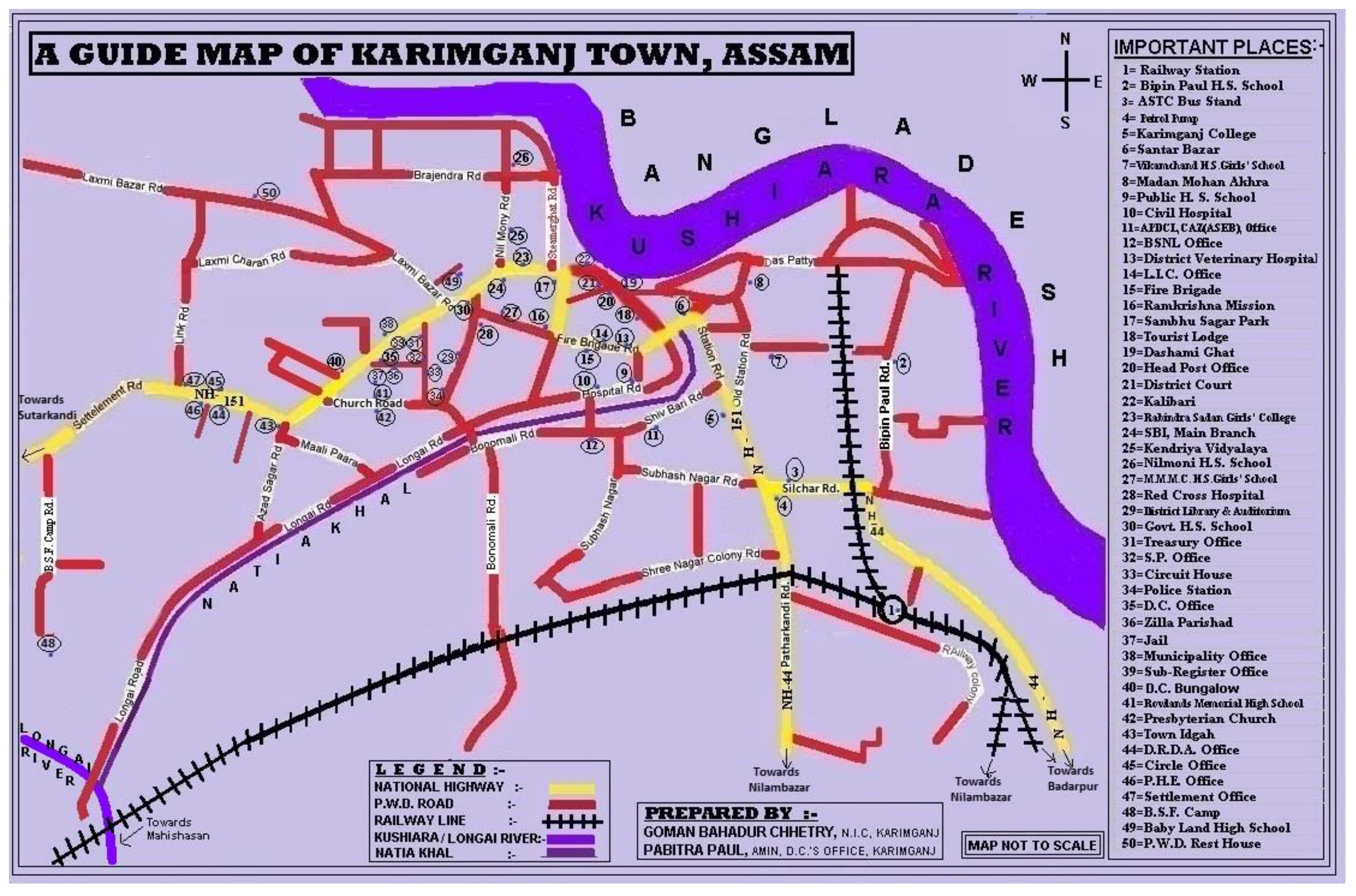 Guide Map of Karimganj Town